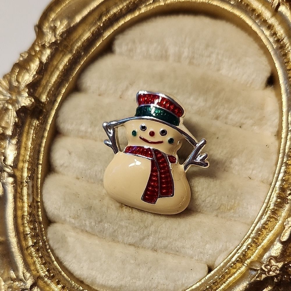 BEST Brand Festive Snowman Pendant with Red and Green Accents